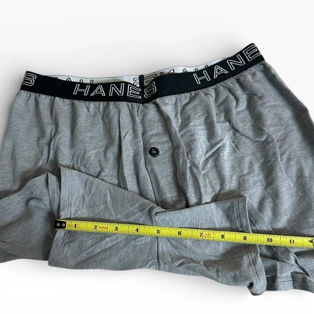 Hanes Gray Boxer Briefs with Black Branded Waistband
